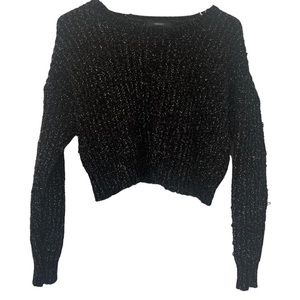 Forever 21 black and silver knit cropped sweater